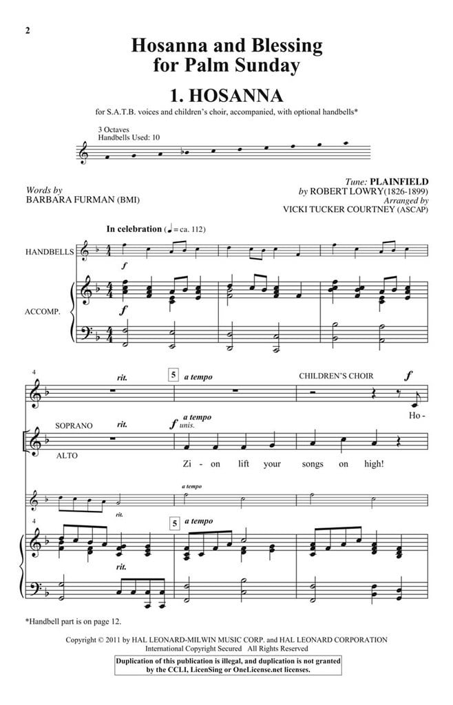 Hosanna and Blessing for Palm Sunday